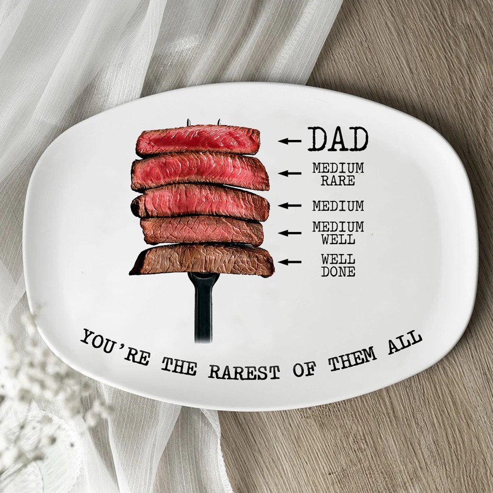 Personalized Daddy's Grilling Plate with Kids Names Father's Day Gift